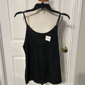 NWT Express Black and Silver Striped Camisole Tank Top